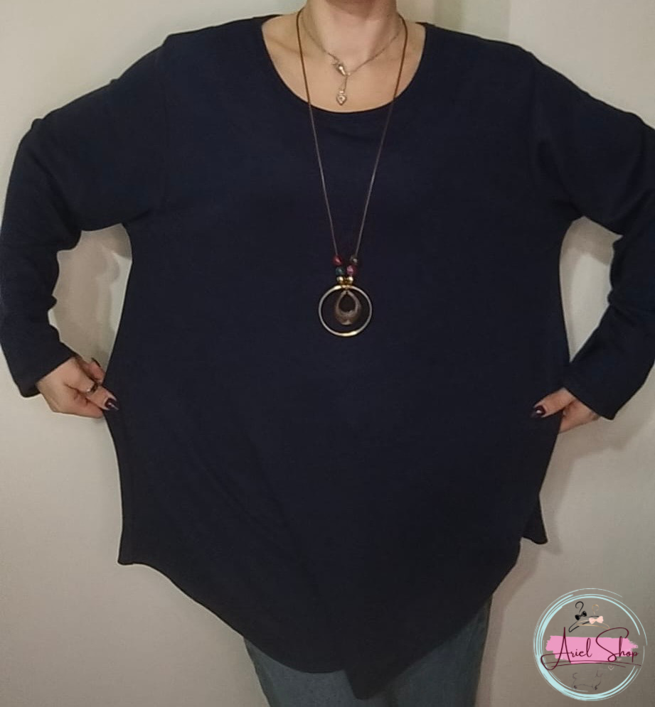 Maglia Over Basic Blu Notte