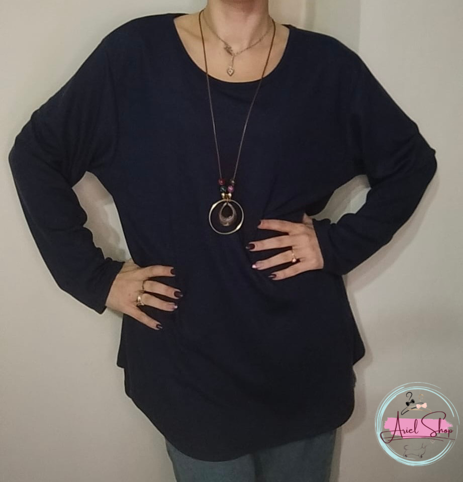 Maglia Over Basic Blu Notte