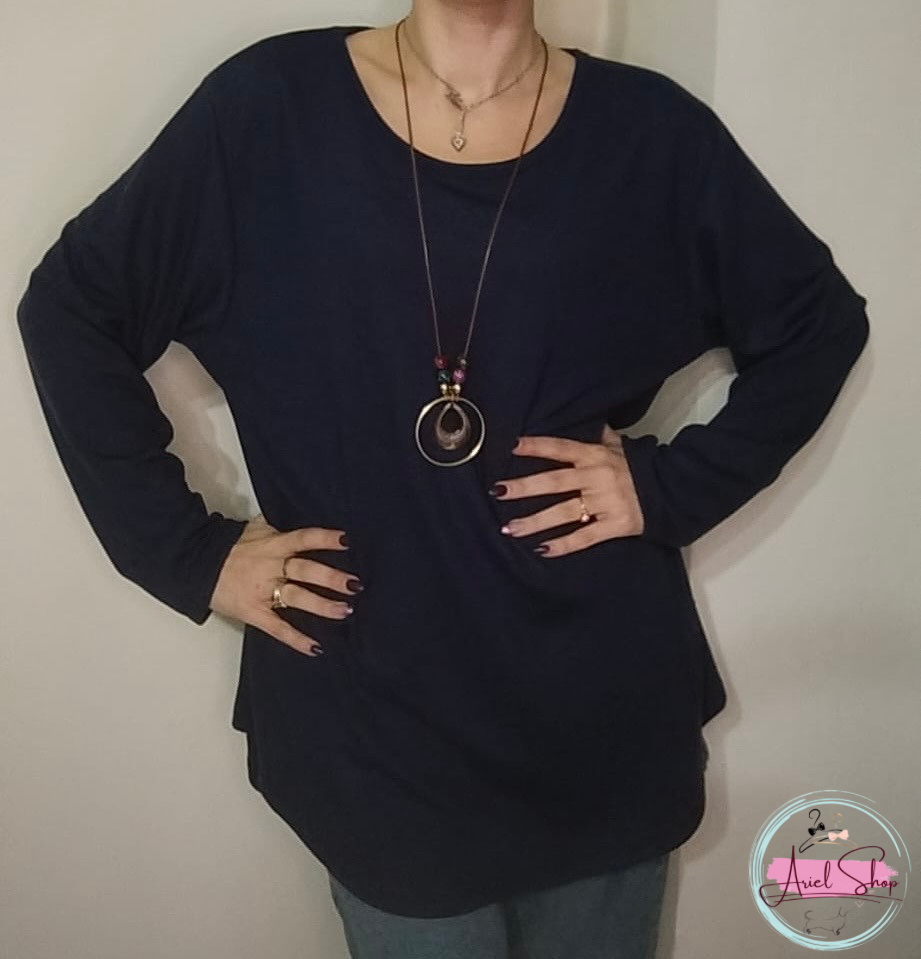 Maglia Over Basic Blu Notte