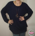 Maglia Over Basic Blu Notte
