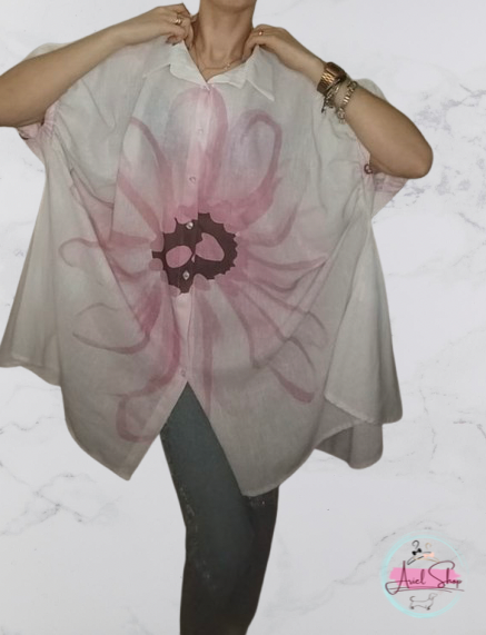 Camicia fiore rosa