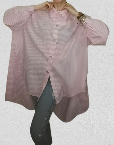 Camicia  a righe con strass