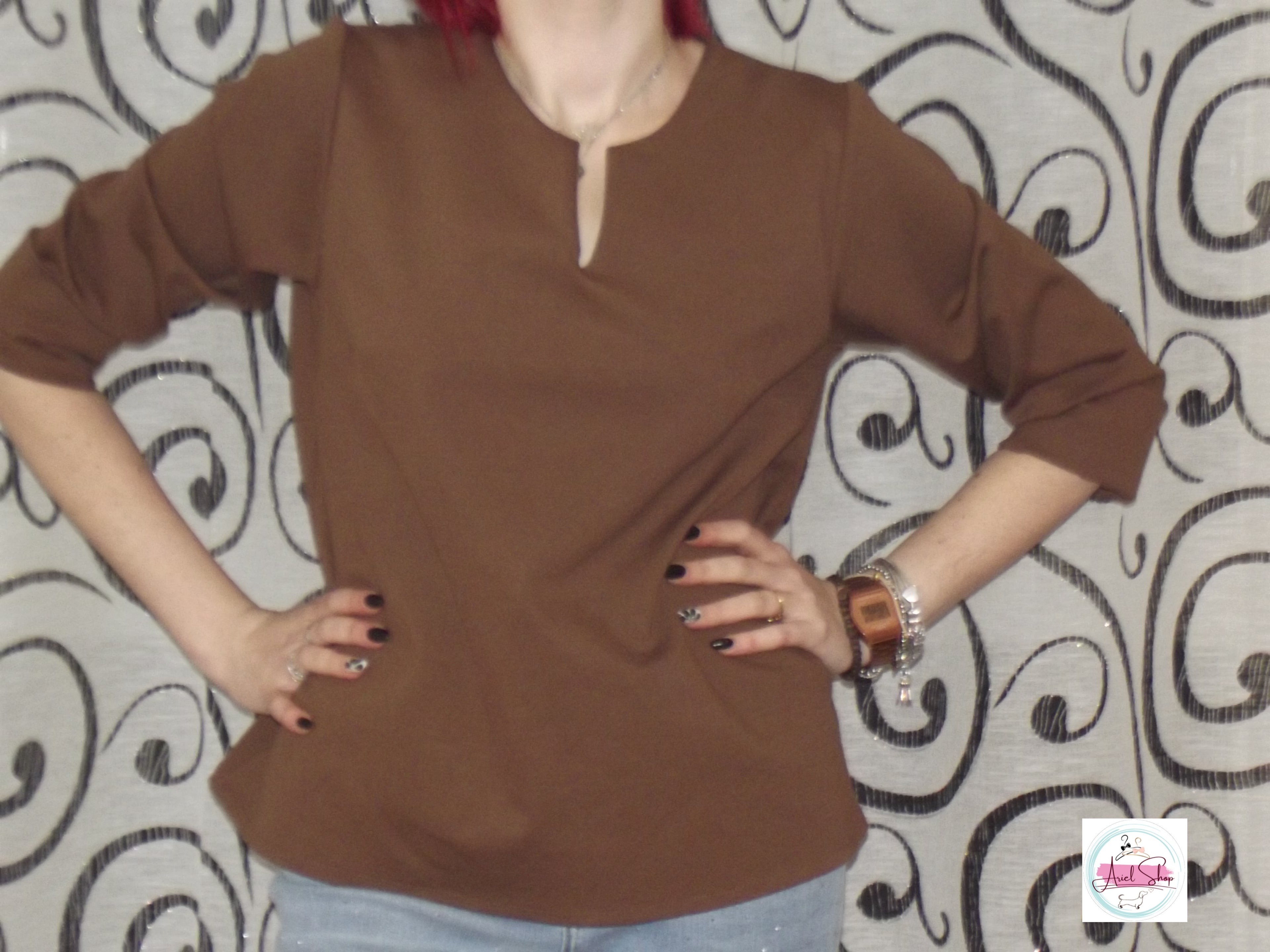 Maglia 3/4 marrone
