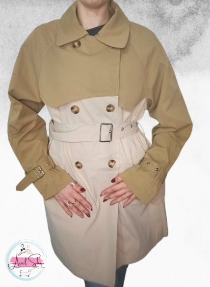 Trench Donna Bicolore con Cintura – Elegante e Versatile