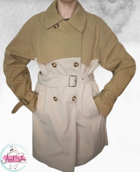 Trench Donna Bicolore con Cintura – Elegante e Versatile