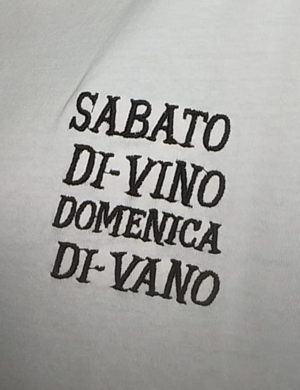 T-shirt SABATO DI-VINO DOMENICA DI-VANO
