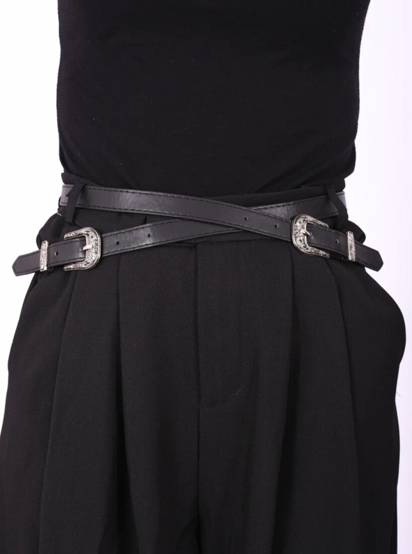 Panta Palazzo doppia cintura